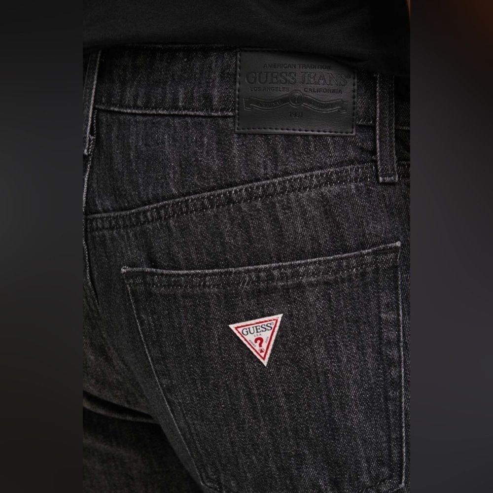 New Guess Black Straight Leg Men Jeans SZ 32 - Picture 3 of 11